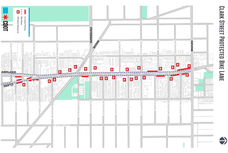 Clark Street Bike Lanes Map
