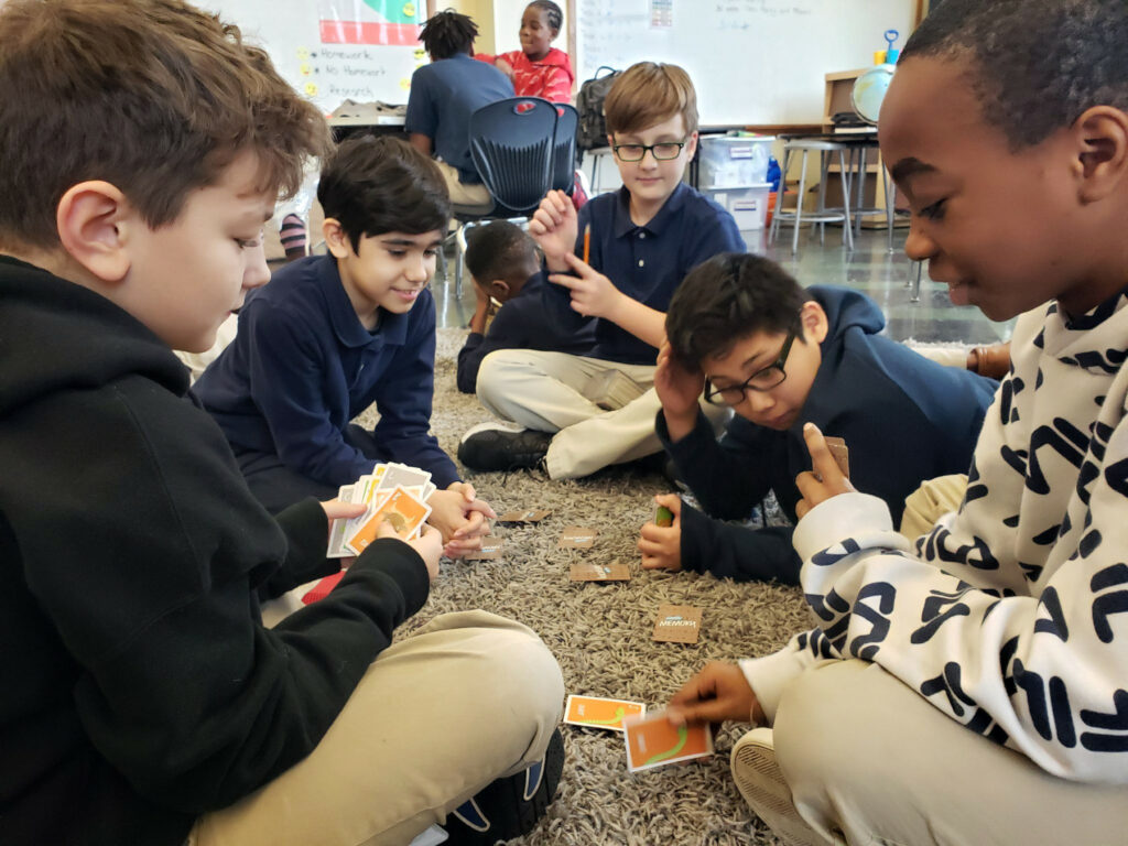 Children cooperate at Passages Elementary
