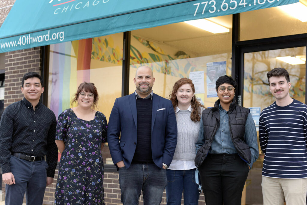 40th Ward Team stands outside of their Western Ave Office