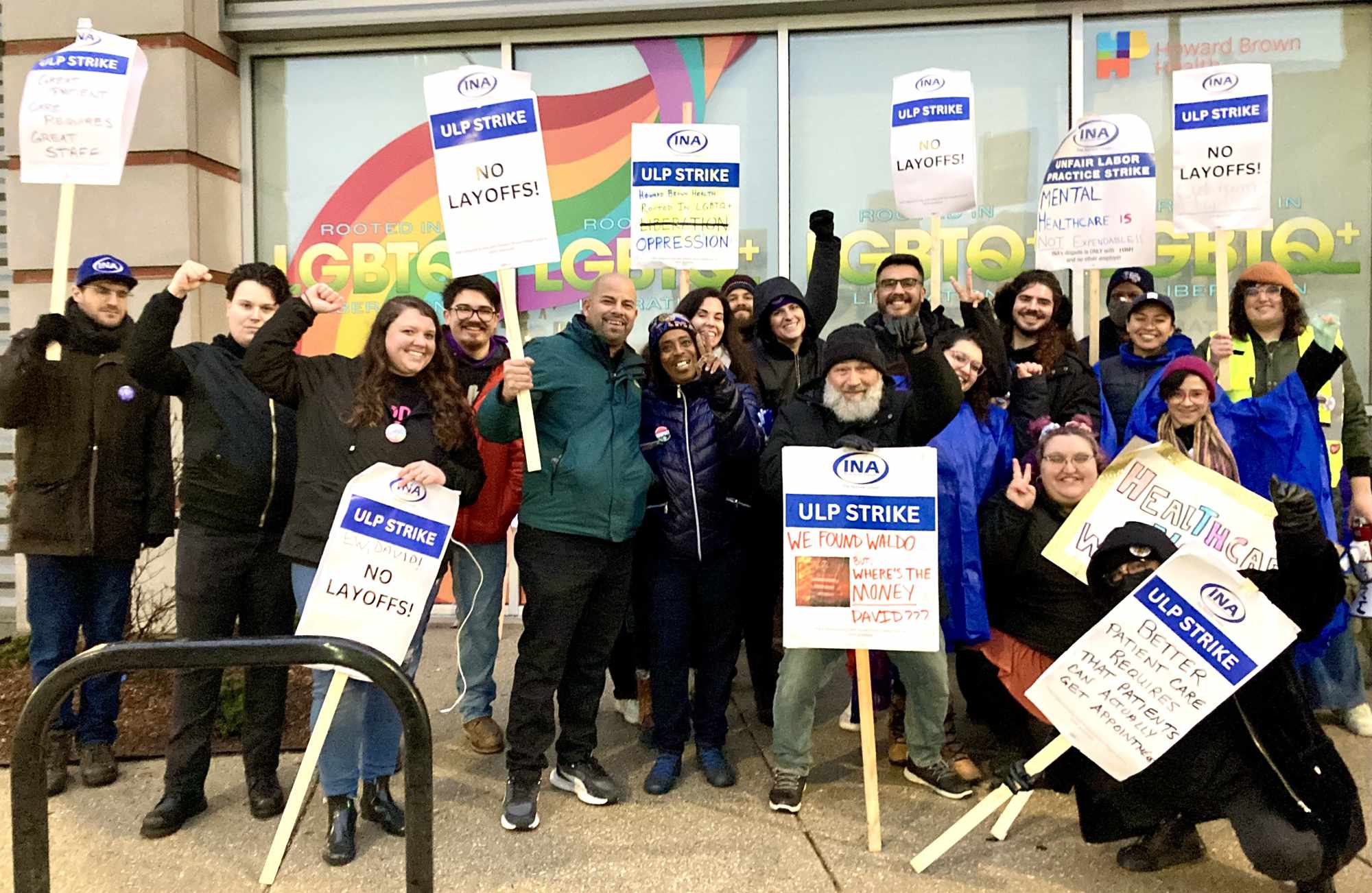 Hundreds of Howard Brown Health employees went on strike this week following mass layoffs. Alder Vasquez joined the protestors to show support.