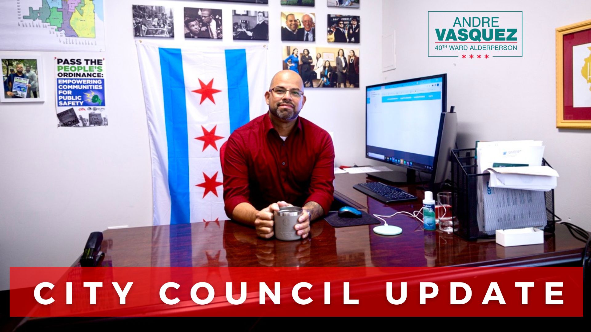 Ald. Vasquez in his office