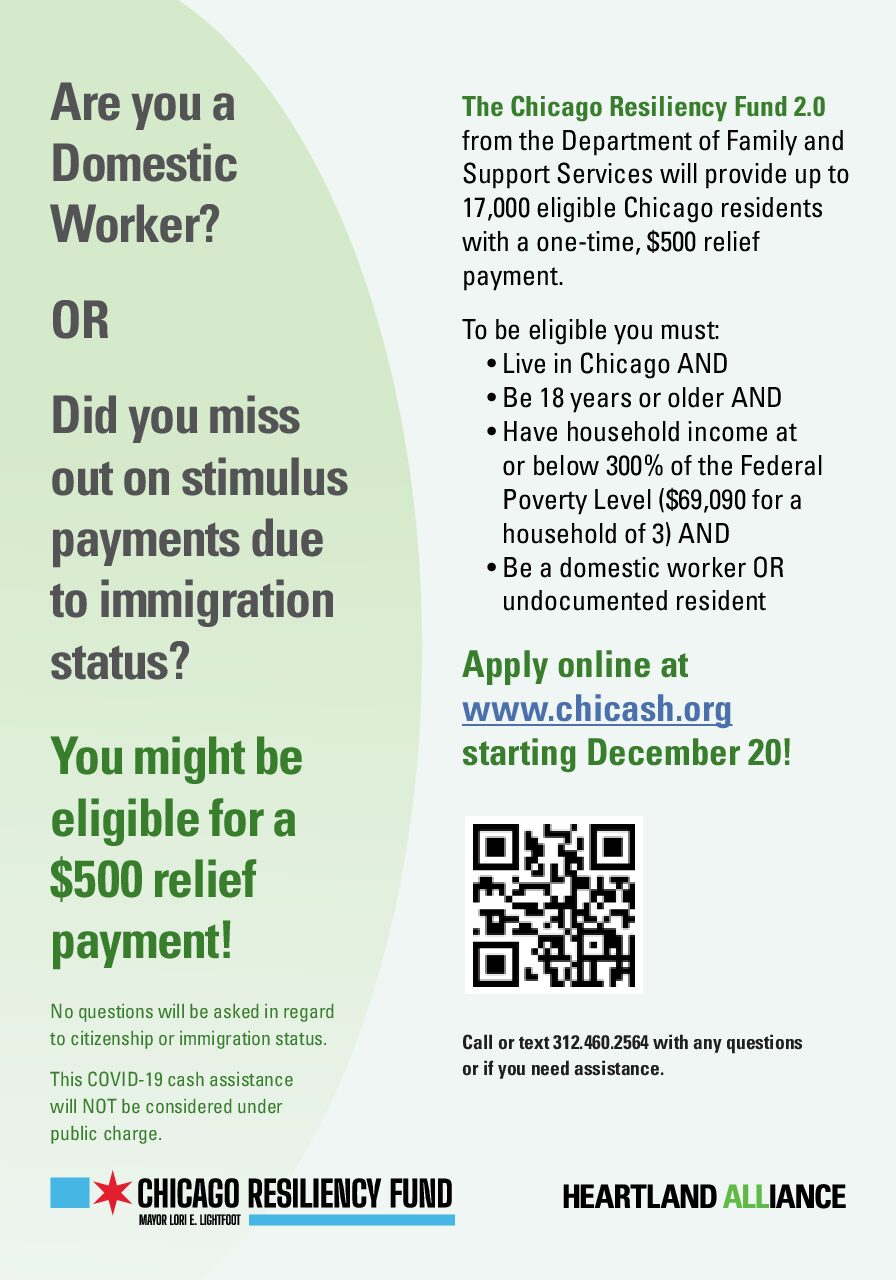 Chicago Resiliency Fund 2.0, Now Accepting Applications from Domestic Workers and Undocumented Residents Seeking Financial Relief