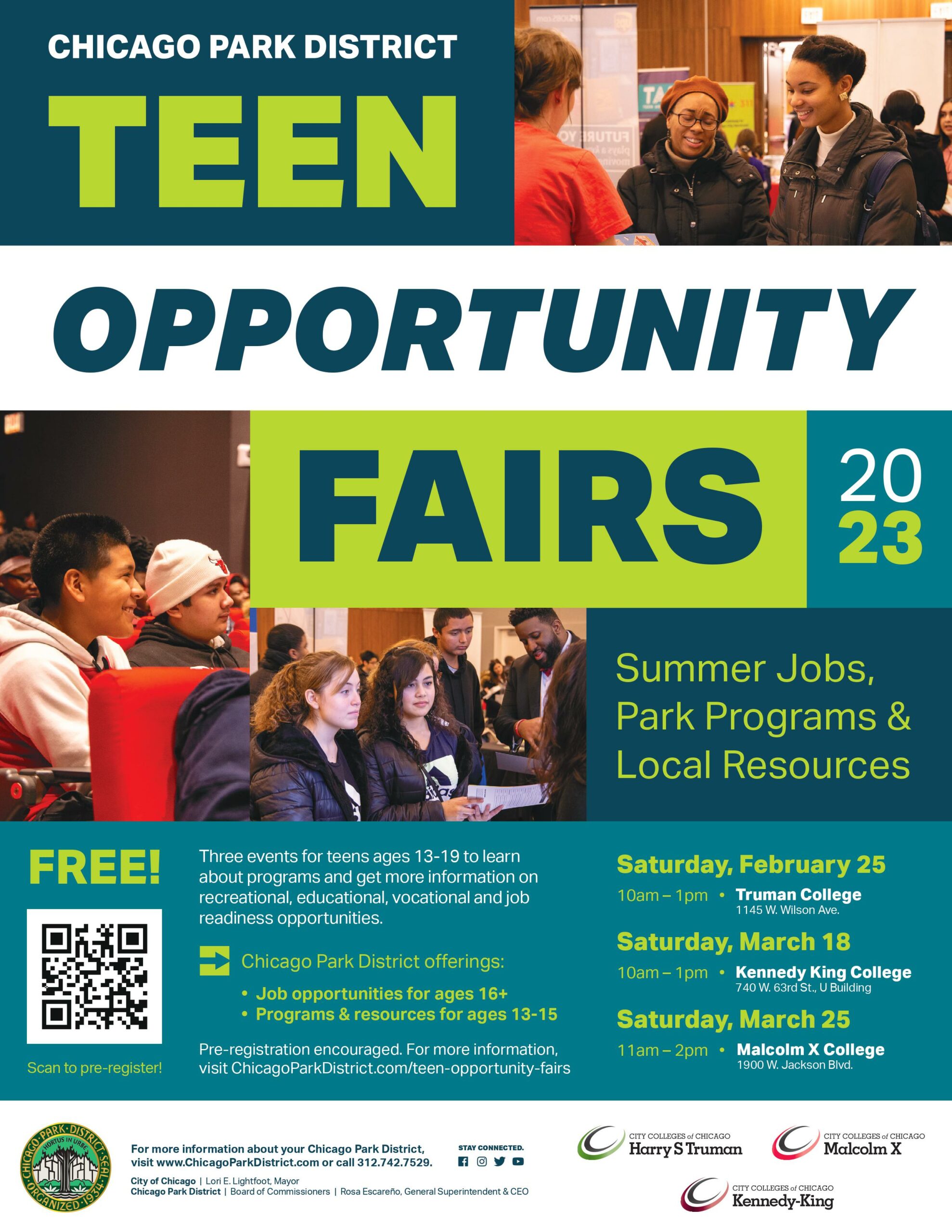 Flyer for Teen Opportunity Fair Summer Jobs, Park Programs & Local Resources