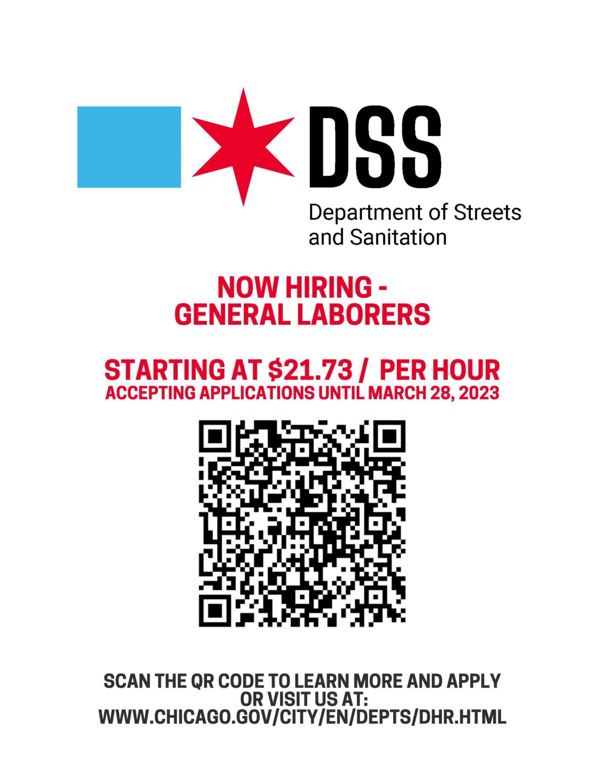 Now hiring general laborers starting at $21.73/hr accepting applications until march 28, 2023