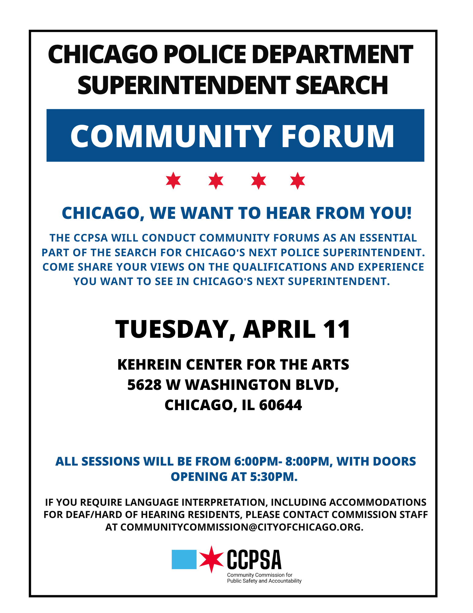 Chicago Police Department Superintendent Search Community Forum