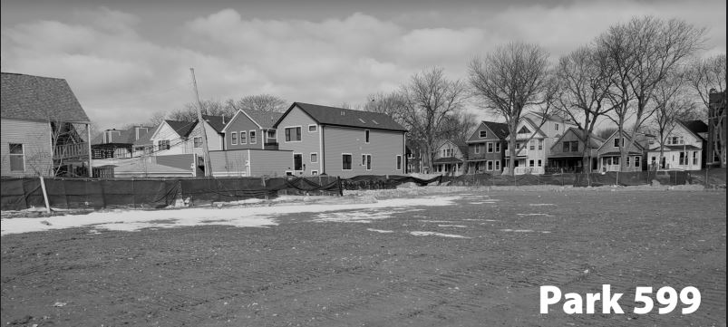 black and white image of land under park 599