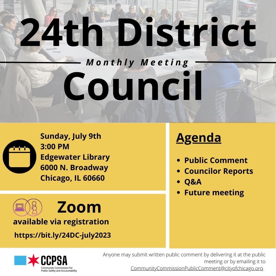 District Council #24 Public Meeting- Sunday, July 9th at 3 PM