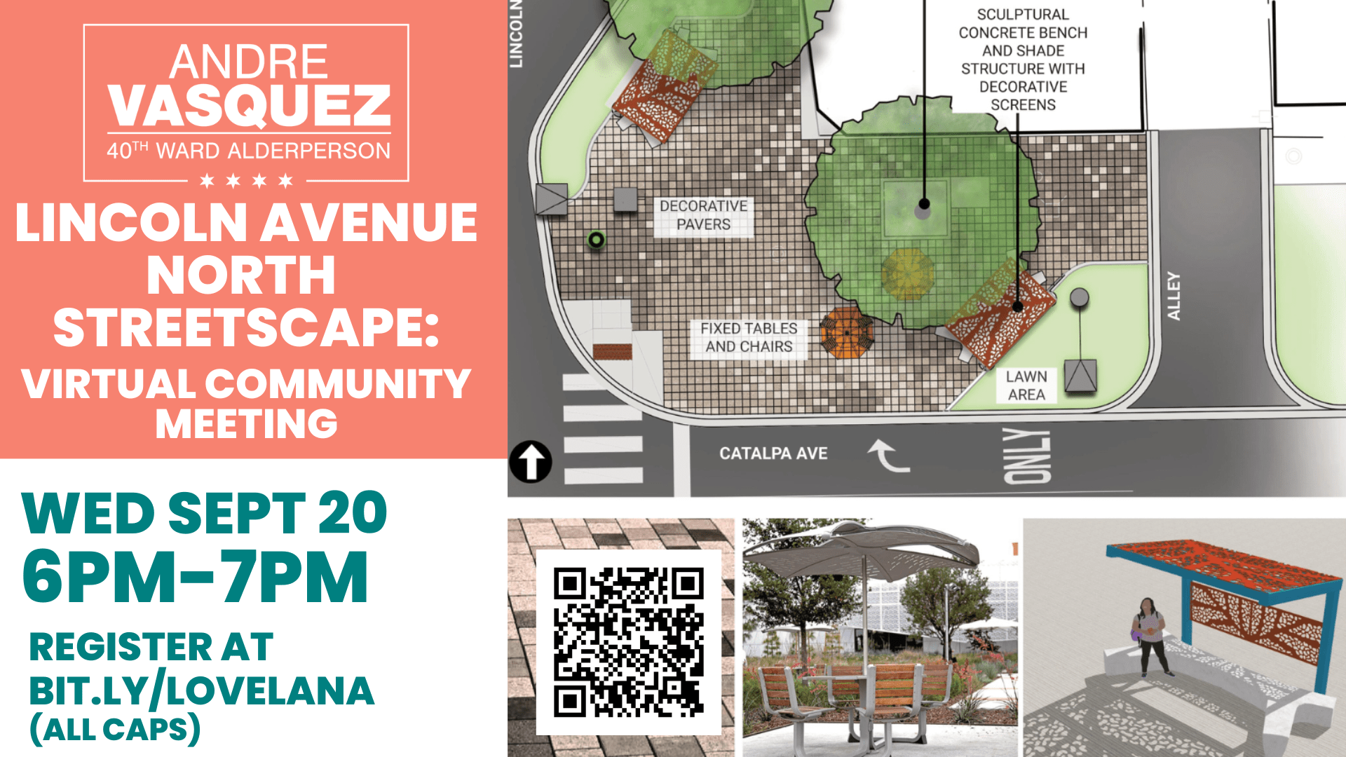 Lincoln Ave North Streetscape virtual community meeting announcement