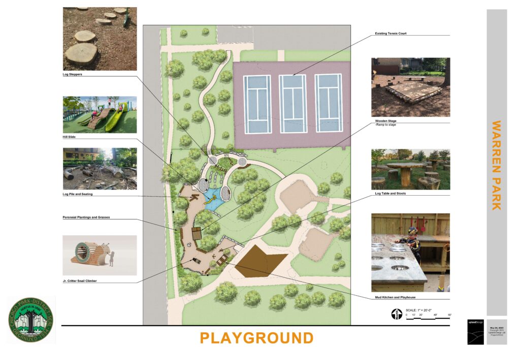 Architectural drawing of Warren Park nature play area