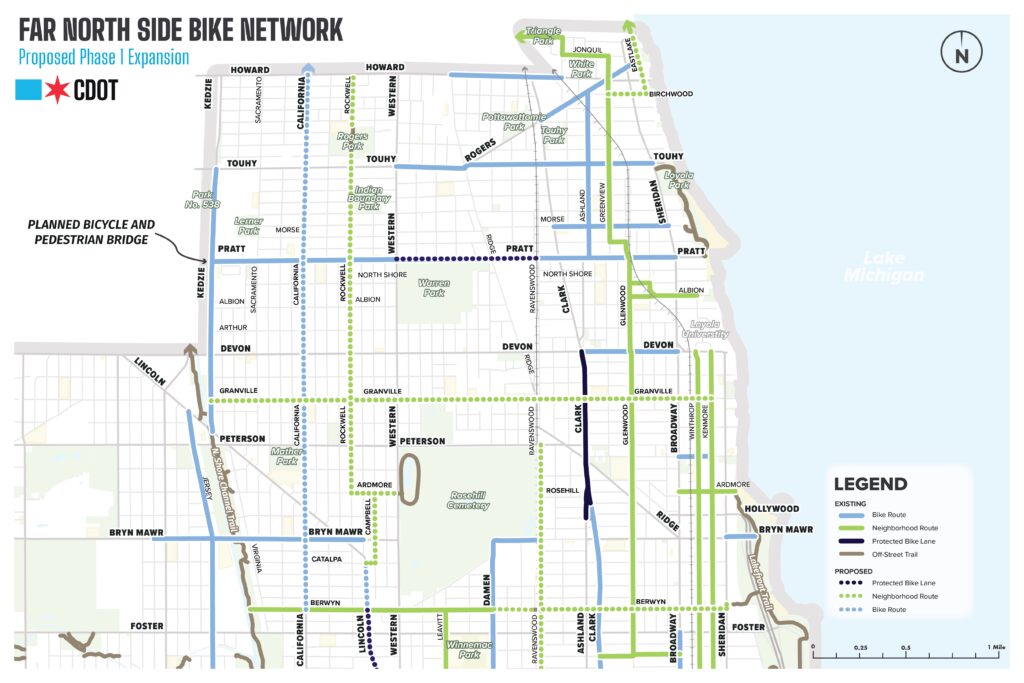 Map of Far Northside Bike Network