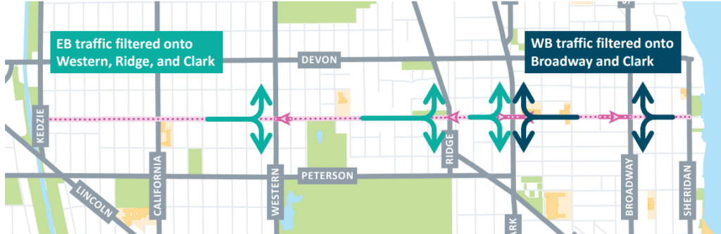 Map that shows intersections where traffic will be diverted