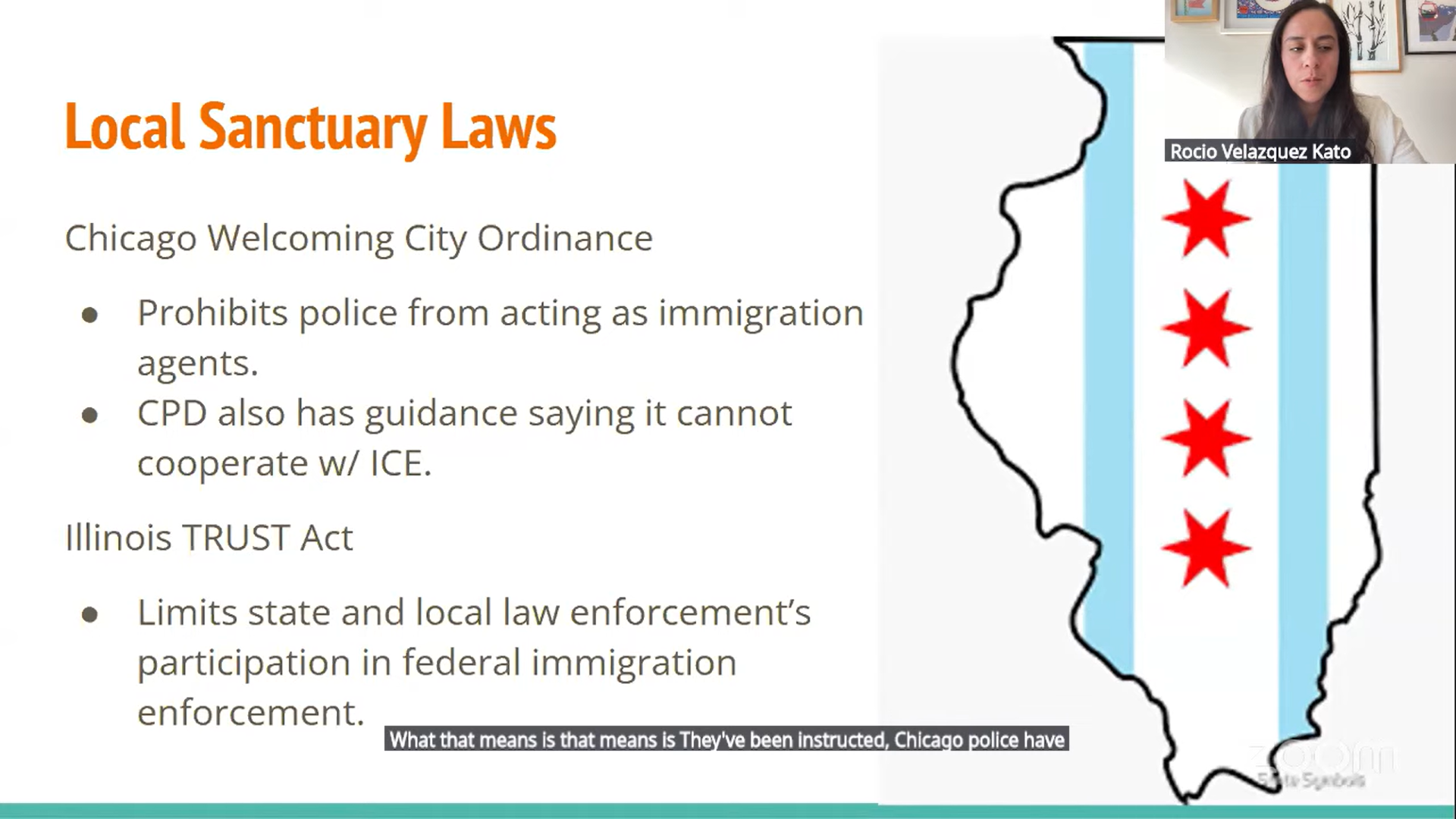 Screenshot of Immigration Briefing presentation